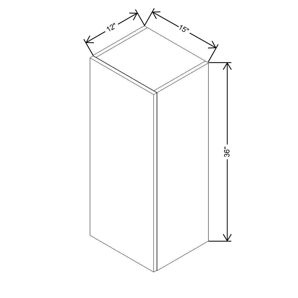 CNC Classic Versailles White 15" W X 36" H Single Door Wall Cabinet