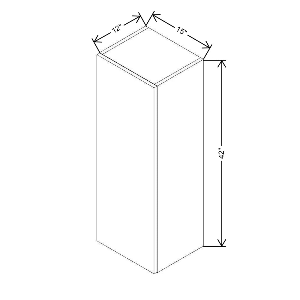 CNC Bedford Country Oak Honey 15" W X 42" H Single Door Wall Cabinet
