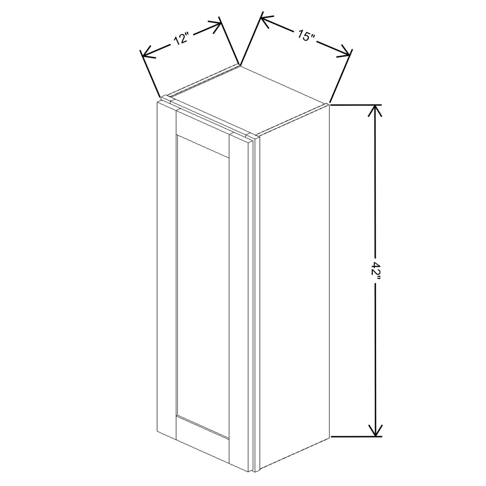 Fabuwood Allure Fusion Dove 15" W X 42" H X 12" D  Single Door Wall Cabinet