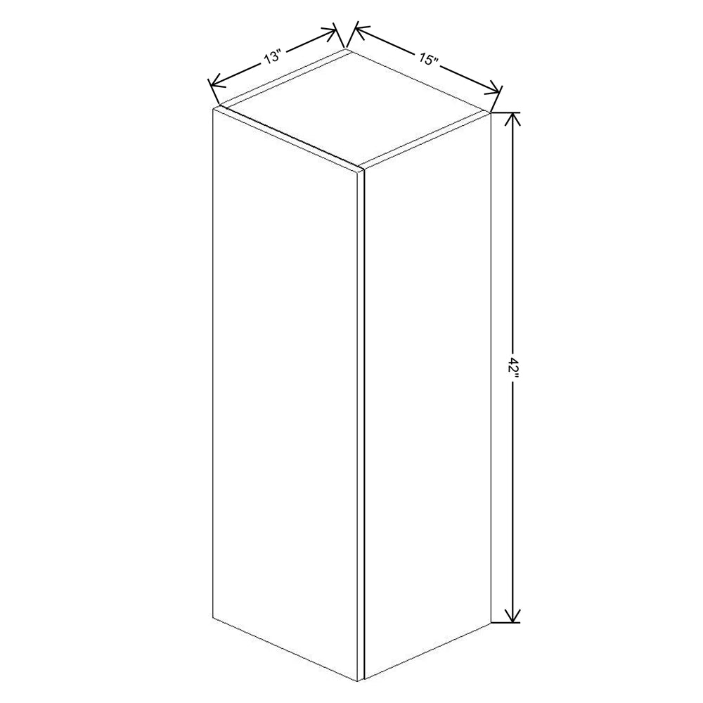 Fabuwood Ovela Catalina Textil Plata 15" W X 42" H X 13" D Single Door Wall Cabinet