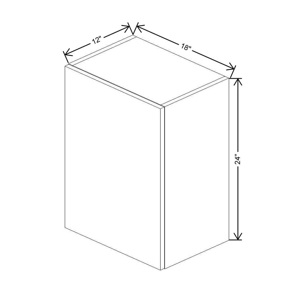 CNC Luxor Misty Grey 18" W X 24" H Single Door Wall Cabinet