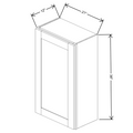 Fabuwood Allure Galaxy Mocha 21" W X 36" H X 12" D  Single Door Wall Cabinet