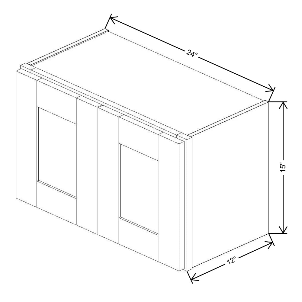 Fabuwood Allure Galaxy Cobblestone 24" W X 15" H X 12" D Double Door Wall Cabinet