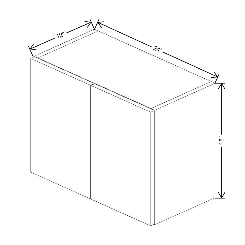 CNC Luxor White 24" W X 18" H Double Door Wall Cabinet