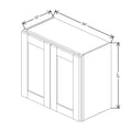Fabuwood Allure Galaxy Dark Aqua 24" W X 21" H X 12" D Double Door Wall Cabinet