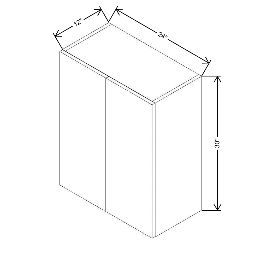 CNC Classic Broadway Graphite 24" W X 30" H Double Door Wall Cabinet