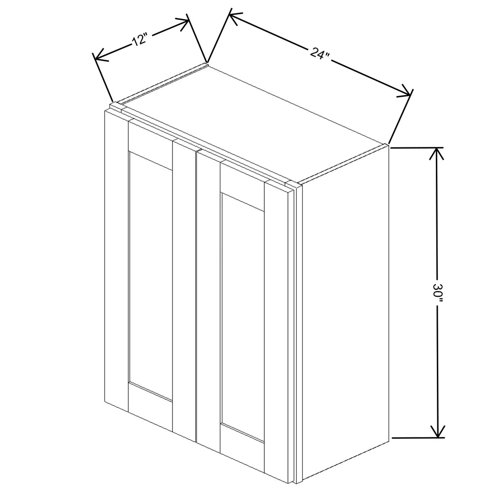 Fabuwood Allure Galaxy Nickel 24" W X 30" H X 12" D Double Door Wall Cabinet