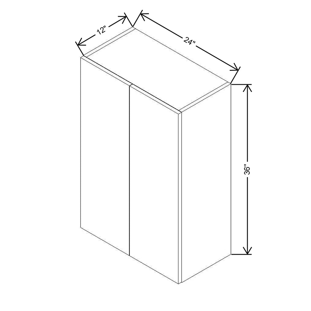 CNC Concord Elegant Smoky Grey 24" W X 36" H Double Door Wall Cabinet