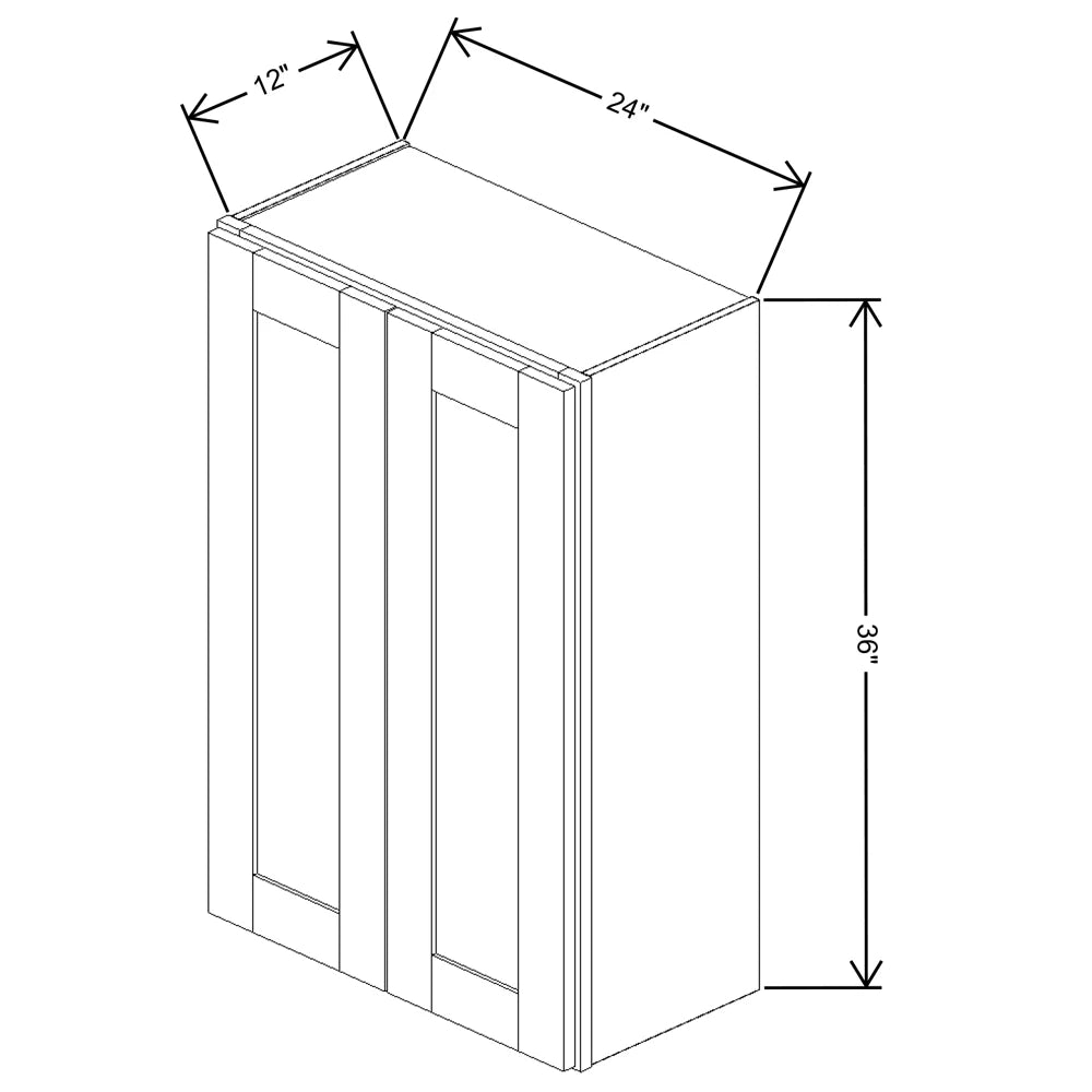 Fabuwood Allure Echo Timber 24" W X 36" H X 12" D Double Door Wall Cabinet