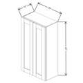 Fabuwood Allure Galaxy Mocha 24" W X 42" H X 12" D Double Door Wall Cabinet