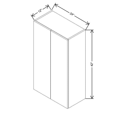 CNC Bedford Country Oak Honey 24" W X 42" H Double Door Wall Cabinet
