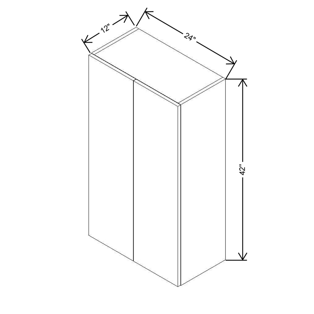 CNC Classic Milano Pine 24" W X 42" H Double Door Wall Cabinet