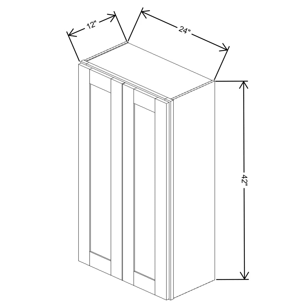 Fabuwood Allure Luna Desert Oak 24" W X 42" H X 12" D Double Door Wall Cabinet