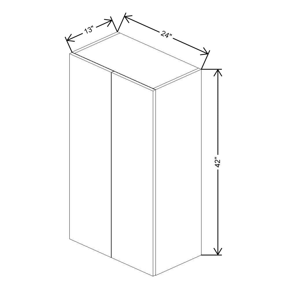 Fabuwood Ovela Catalina Rosales 2 24" W X 42" H X 13" D Double Door Wall Cabinet