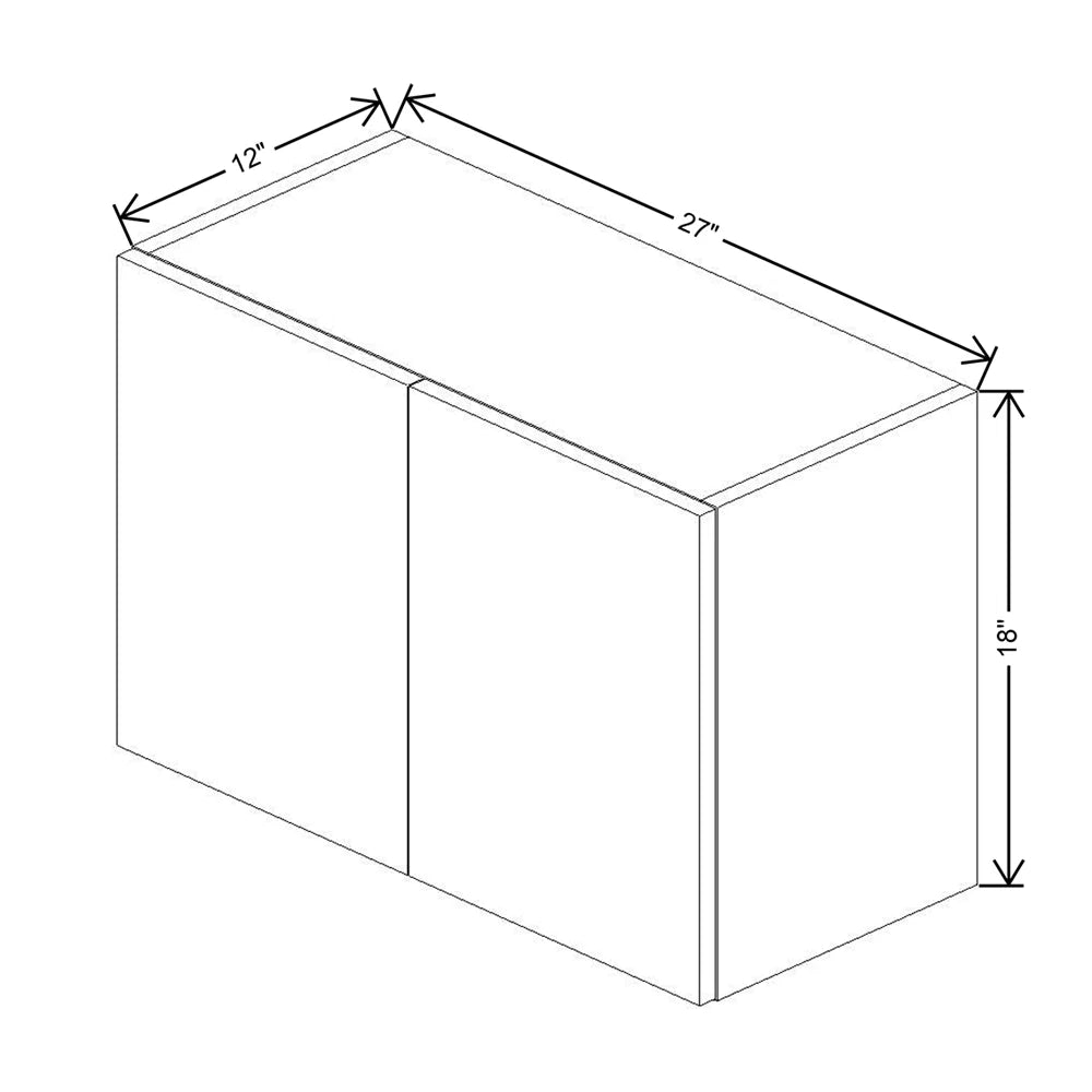 CNC Luxor Misty Grey 27" W X 18" H Double Door Wall Cabinet