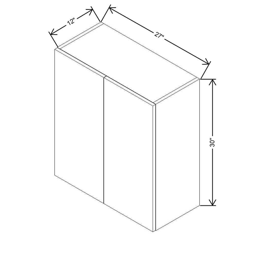 CNC Classic Broadway Chestnut 27" W X 30" H Double Door Wall Cabinet