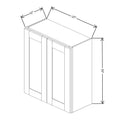 Fabuwood Allure Galaxy Biscuit 27" W X 30" H X 12" D Double Door Wall Cabinet