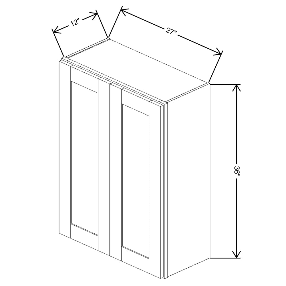 Fabuwood Allure Galaxy Desert Oak 27" W X 36" H X 12" D Double Door Wall Cabinet