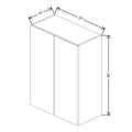 Fabuwood Illume Tuscany Blanco 27" W x 36" H x 13" D Double Door Wall Cabinet