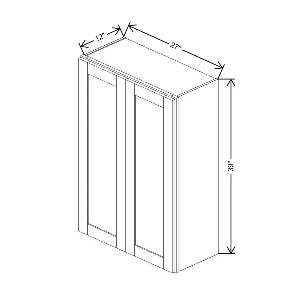 Fabuwood Allure Galaxy Cloud White 27" W X 39" H X 12" D Double Door Wall Cabinet