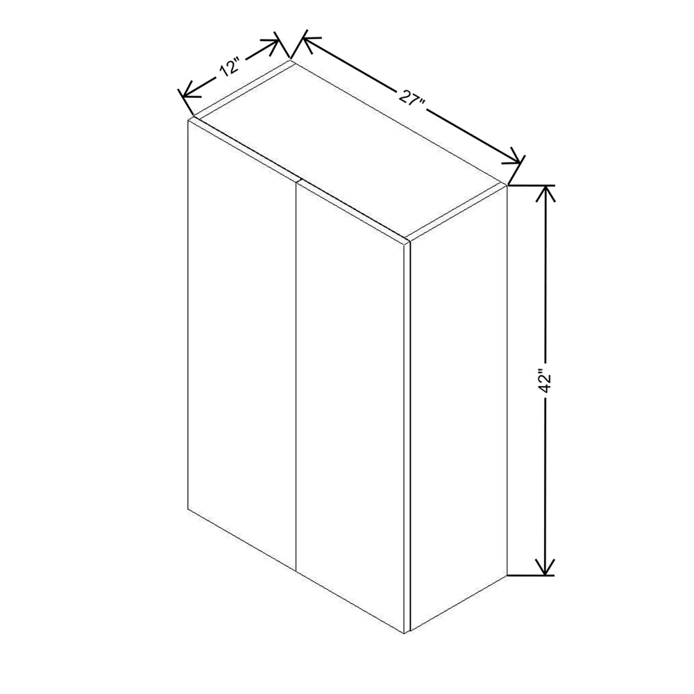 CNC Concord Newport White 27" W X 42" H Double Door Wall Cabinet