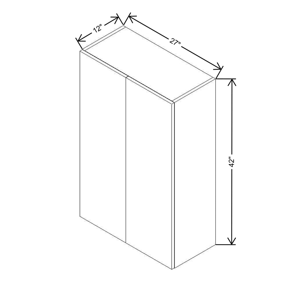 CNC Classic Highland White 27" W X 42" H Double Door Wall Cabinet