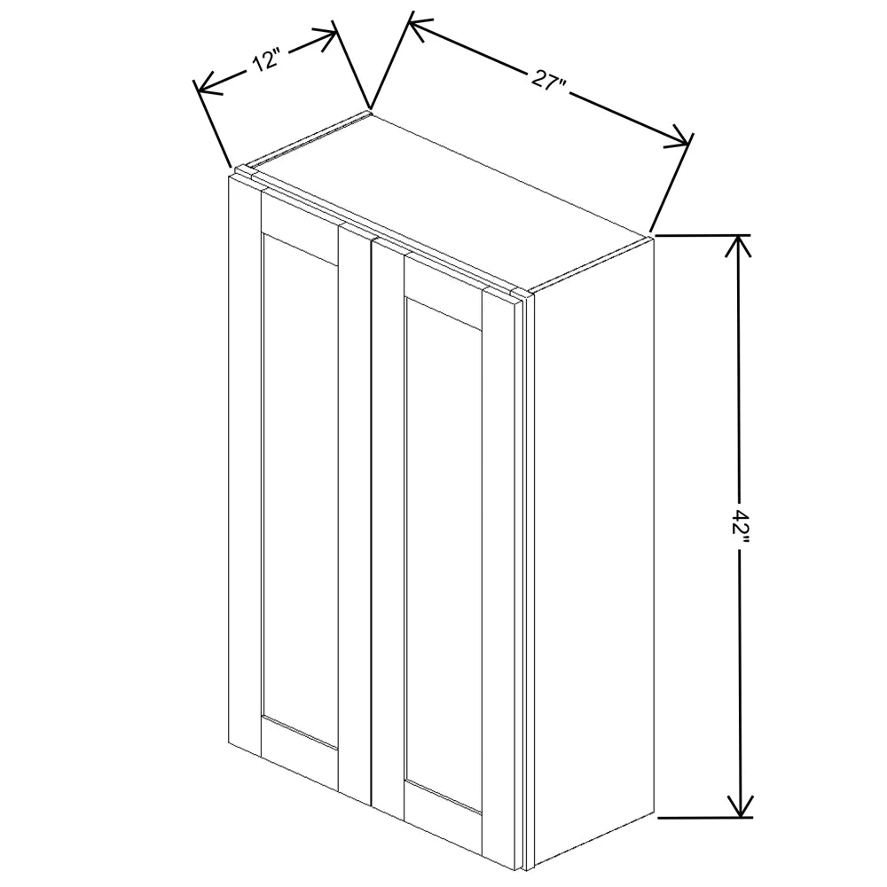 Fabuwood Allure Luxe Canyon Oak 27" W X 42" H X 12" D Double Door Wall Cabinet