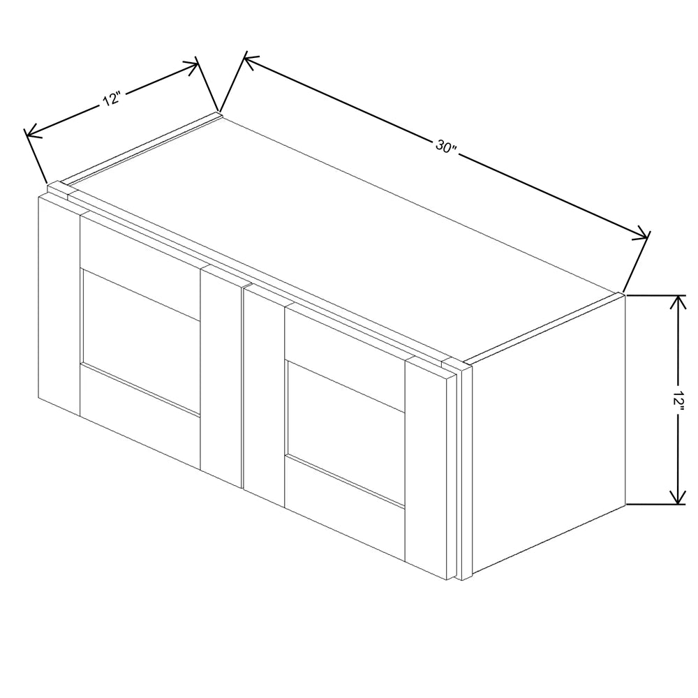 Fabuwood Allure Galaxy Dove 30" W X 12" H X 12" D Double Door Wall Cabinet