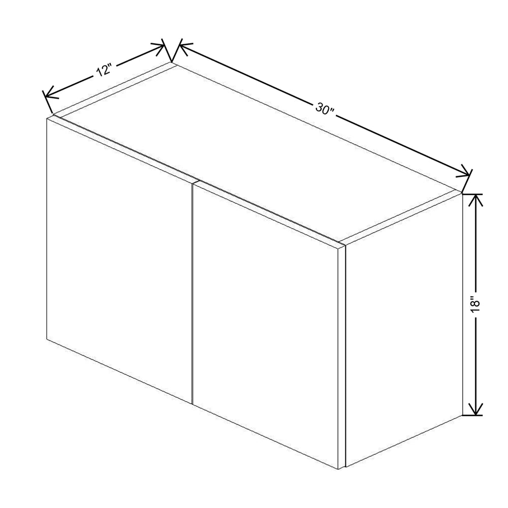 CNC Bedford Country Oak Honey 30" W X 18" H Double Door Wall Cabinet