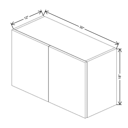 CNC Bedford Country Oak Honey 30" W X 18" H Double Door Wall Cabinet