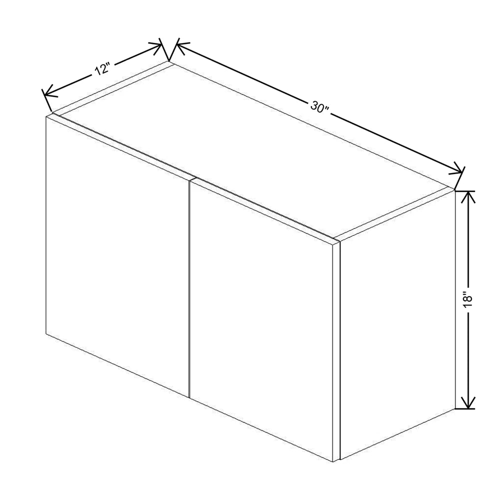 CNC Classic Broadway Coastal 30" W X 18" H Double Door Wall Cabinet