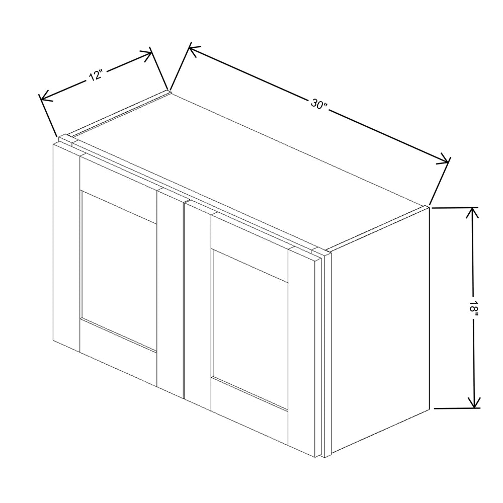 Fabuwood Allure Luna Timber 30" W X 18" H X 12" D Double Door Wall Cabinet
