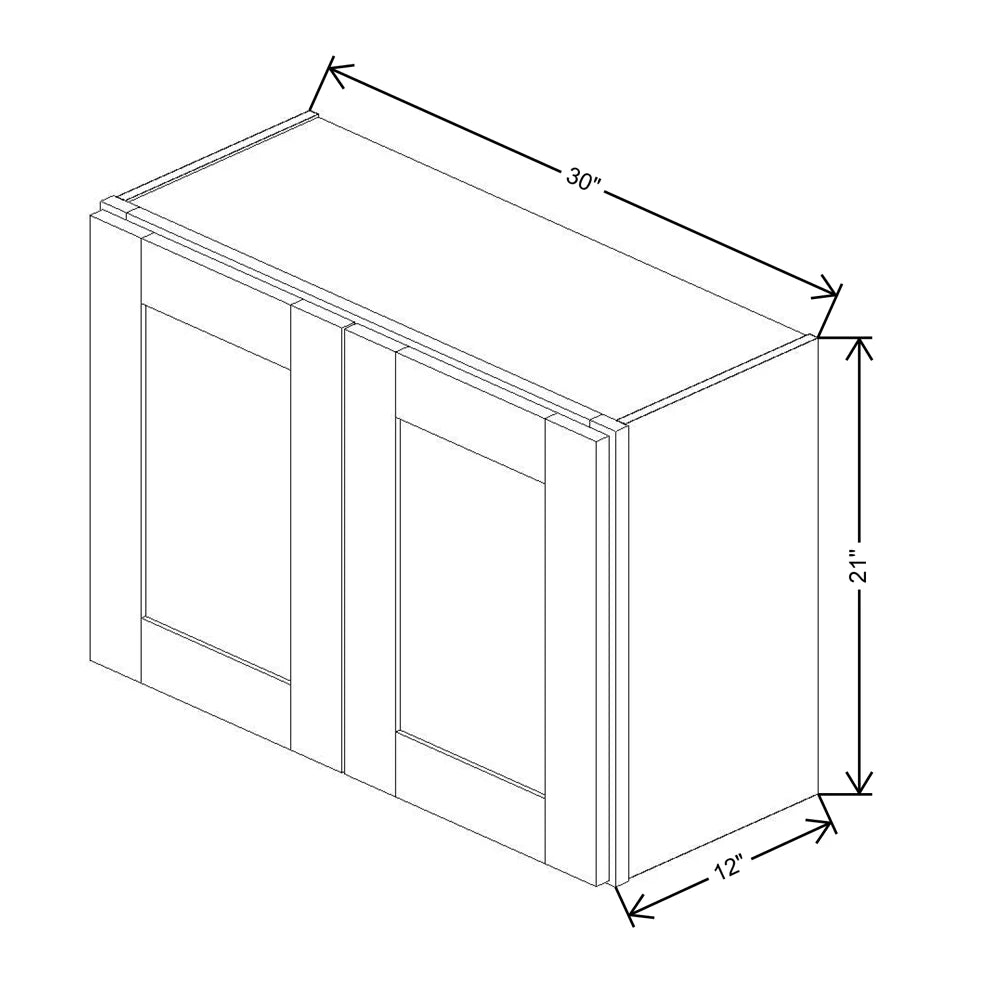 Fabuwood Allure Galaxy Nickel 30" W X 21" H X 12" D Double Door Wall Cabinet