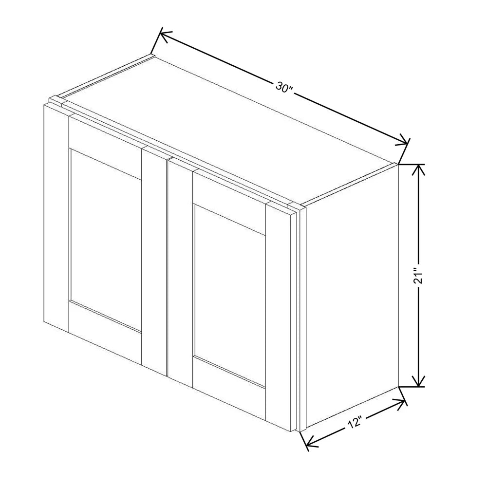 Fabuwood Allure Galaxy Natural Oak 30" W X 21" H X 12" D Double Door Wall Cabinet