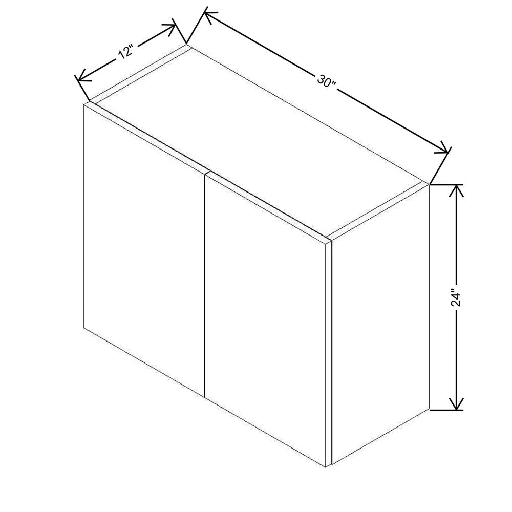 CNC Concord Park Avenue Ocean 30" W X 24" H Double Door Wall Cabinet