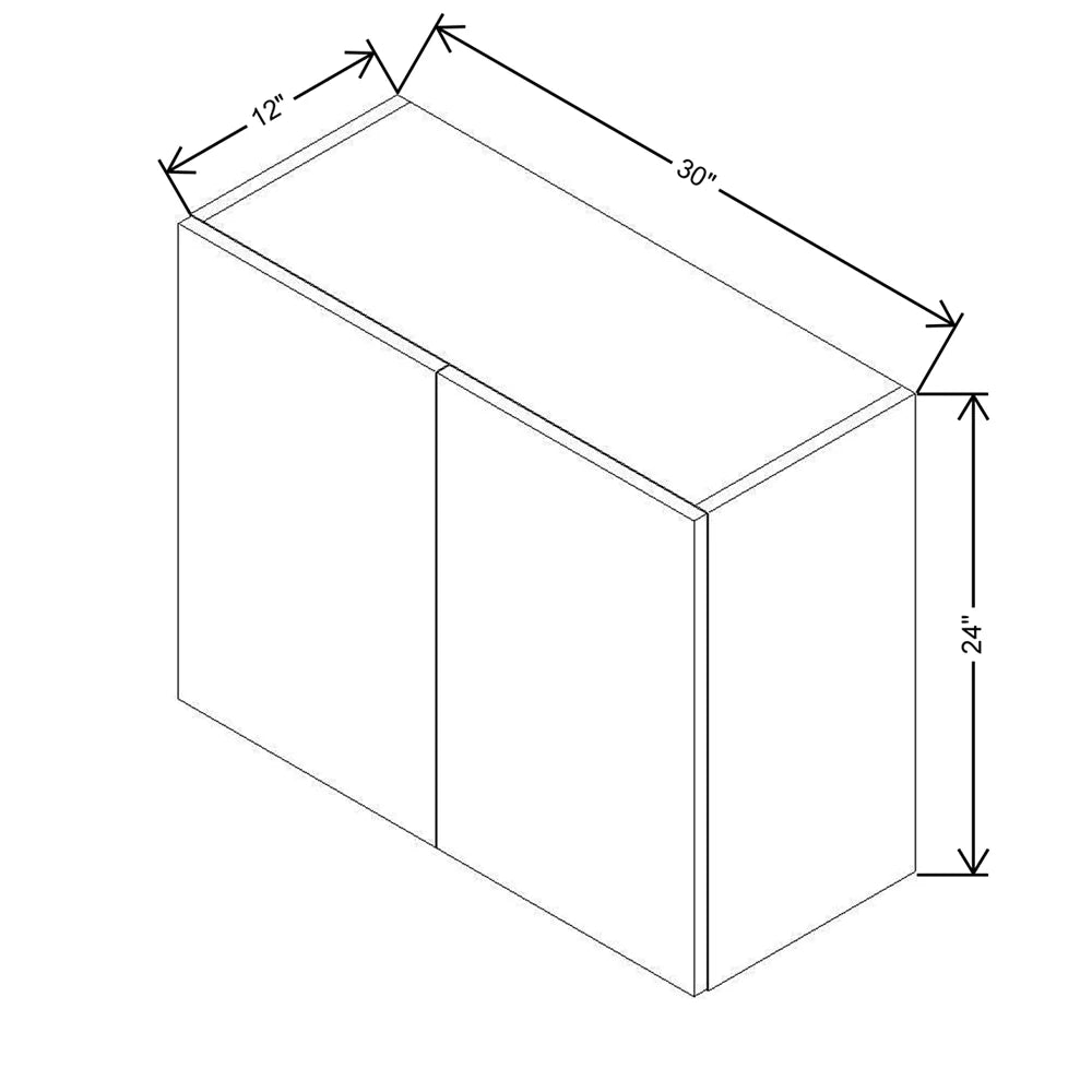 CNC Classic Broadway Silver Birch 30" W X 24" H Double Door Wall Cabinet