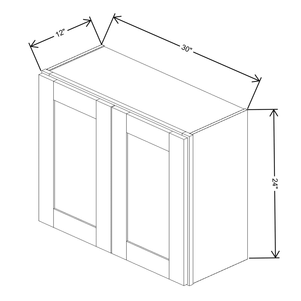Fabuwood Allure Galaxy Nickel 30" W X 24" H X 12" D Double Door Wall Cabinet