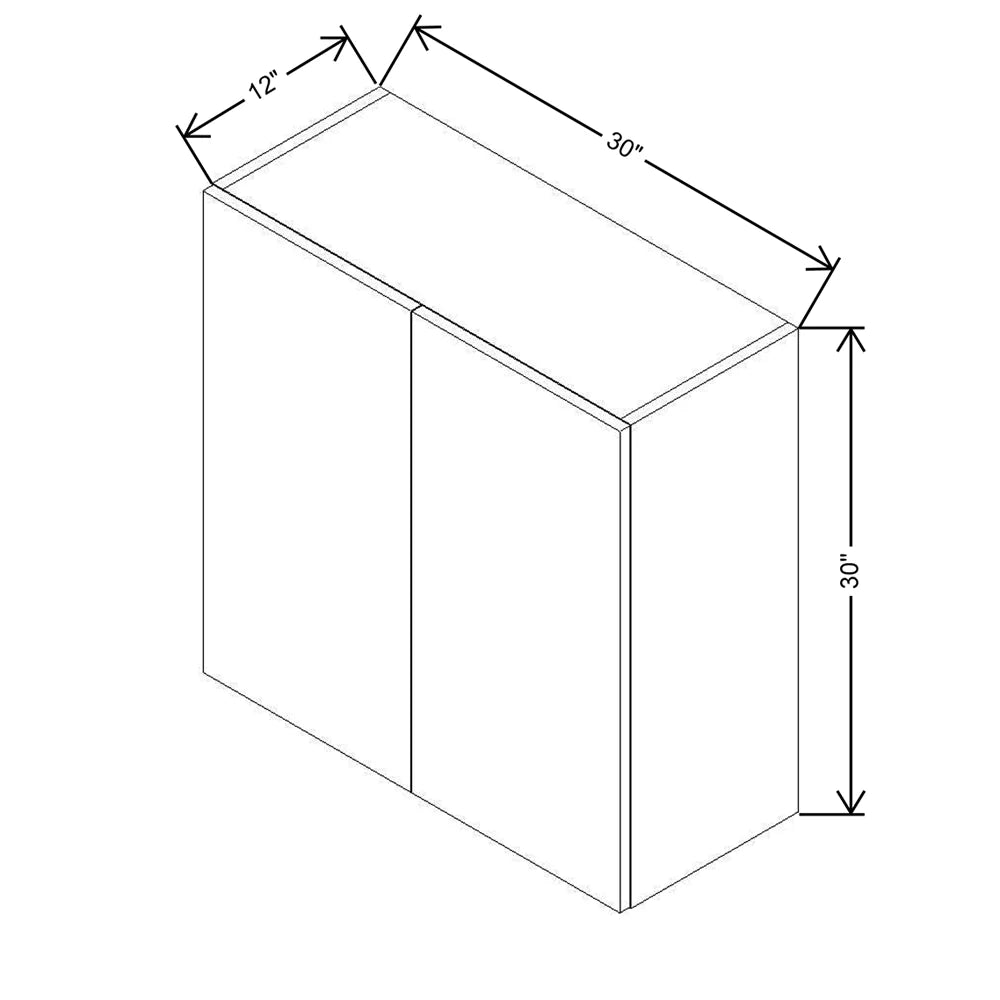 CNC Classic Broadway Graphite 30" W X 30" H Double Door Wall Cabinet