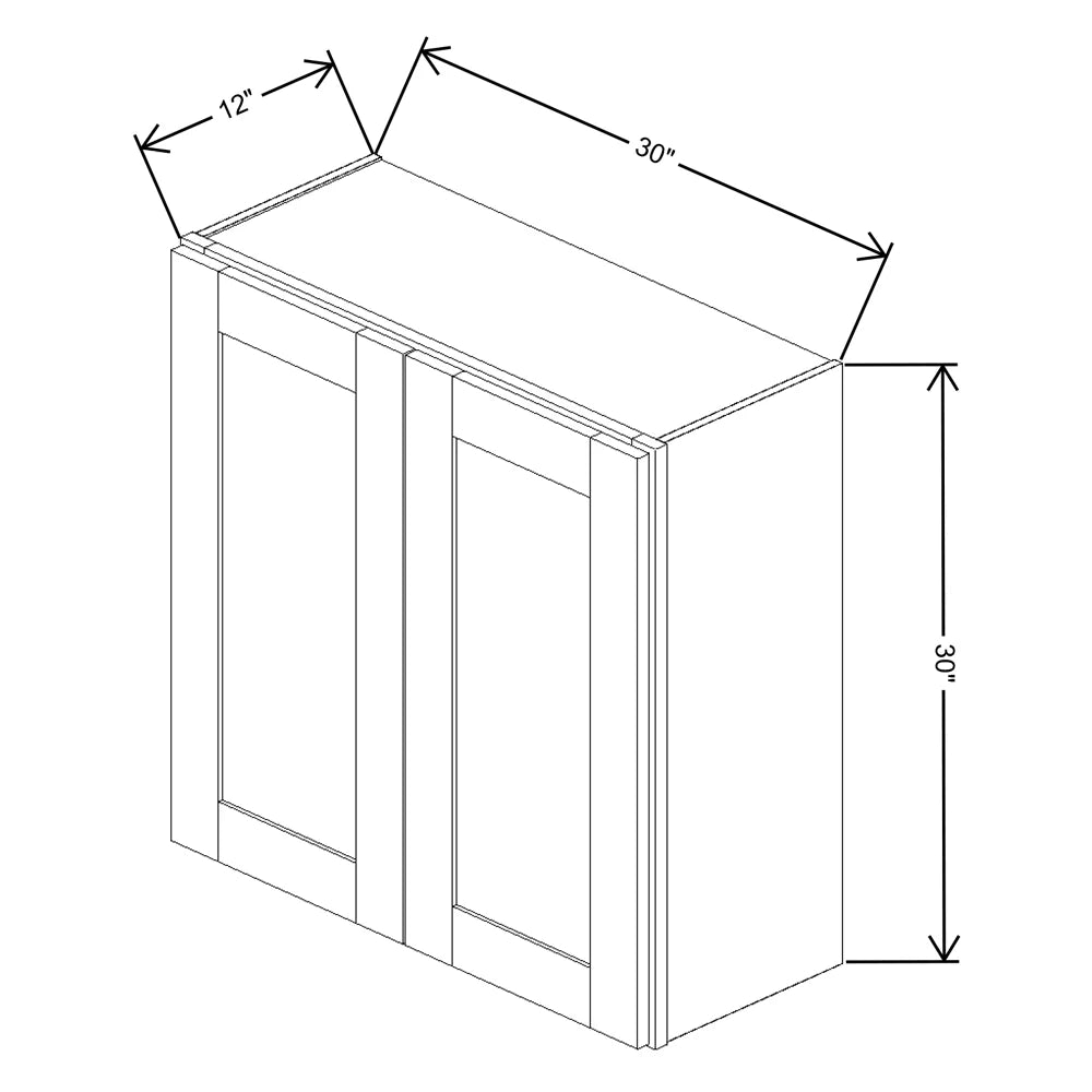 Fabuwood Allure Luna Indigo 30" W X 30" H X 12" D Double Door Wall Cabinet