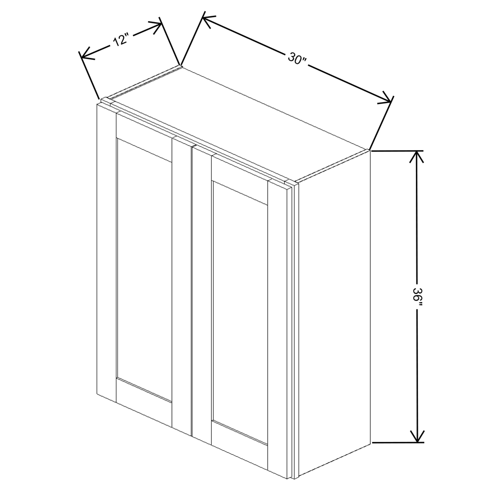 Fabuwood Allure Galaxy Mocha 30" W X 36" H X 12" D Double Door Wall Cabinet