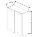 Fabuwood Allure Galaxy Mocha 30" W X 36" H X 12" D Double Door Wall Cabinet
