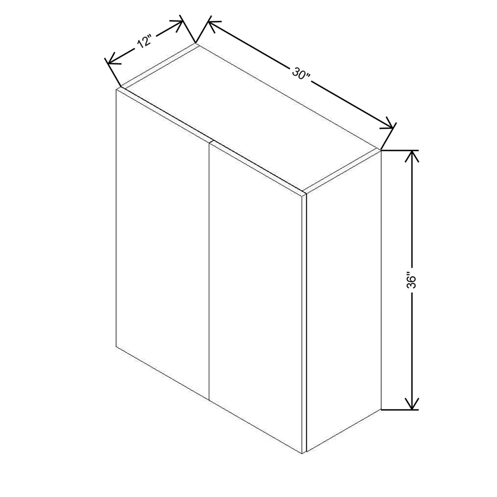 CNC Classic Broadway Silver Birch 30" W X 36" H Double Door Wall Cabinet