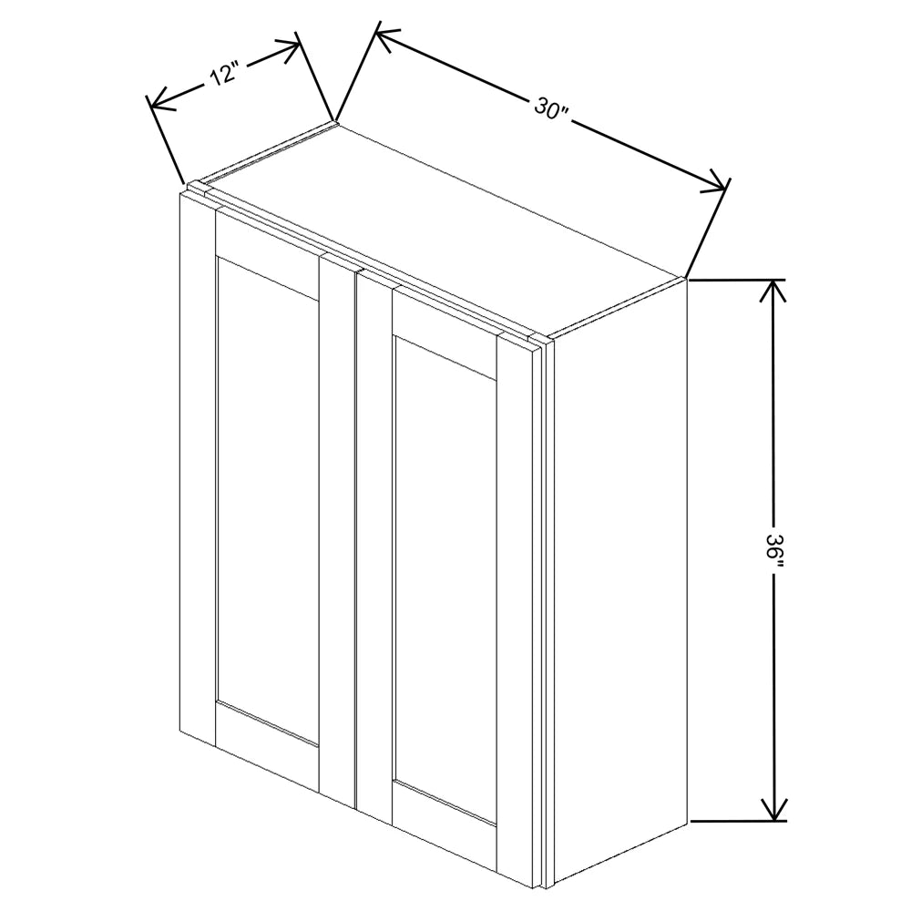 Fabuwood Allure Galaxy Desert Oak 30" W X 36" H X 12" D Double Door Wall Cabinet