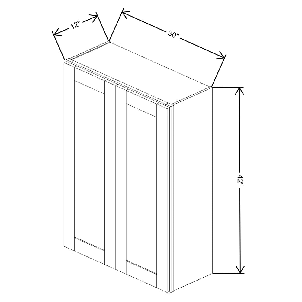 Fabuwood Allure Luxe Frost 30" W X 42" H X 12" D Double Door Wall Cabinet