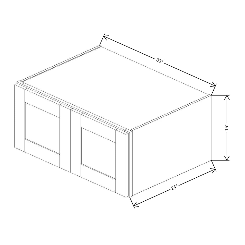 Fabuwood Allure Galaxy Pitch Black 33" W X 15" H X 24" D Double Door Wall Cabinet