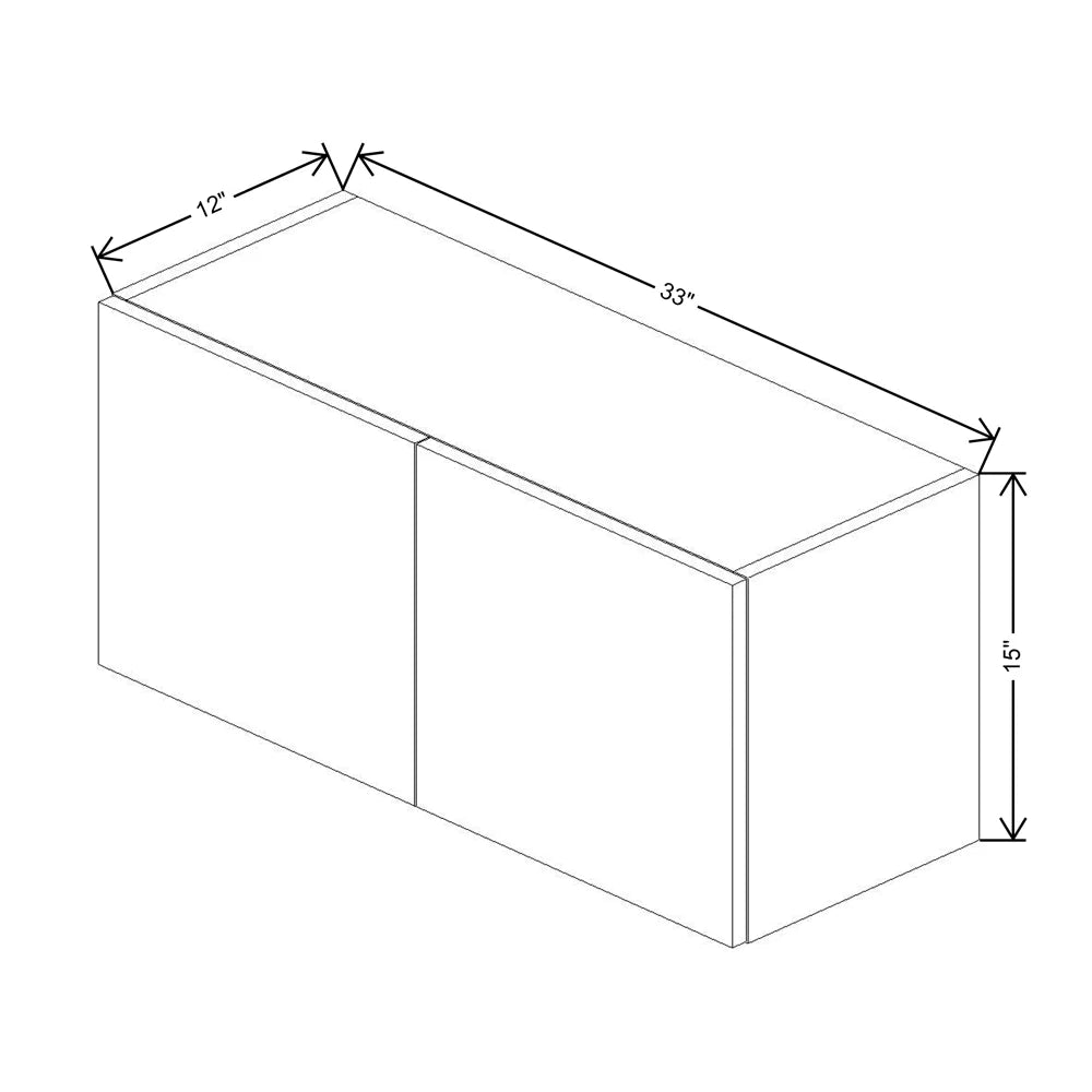CNC Luxor Espresso 33" W X 15" H Double Door Wall Cabinet