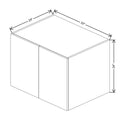 CNC Luxor Smoky Grey 33" W X 24" H X 24" D Double Door Wall Cabinet