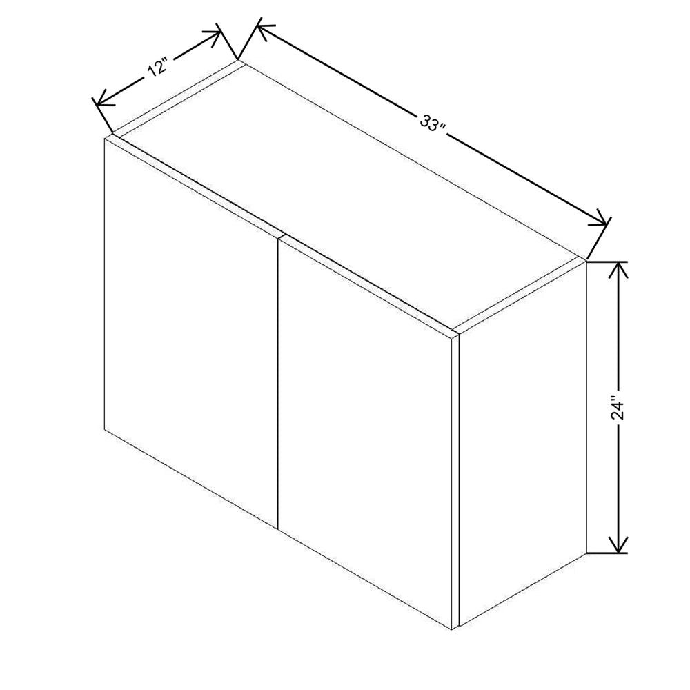 CNC Concord Elegant Stone 33" W X 24" H Double Door Wall Cabinet