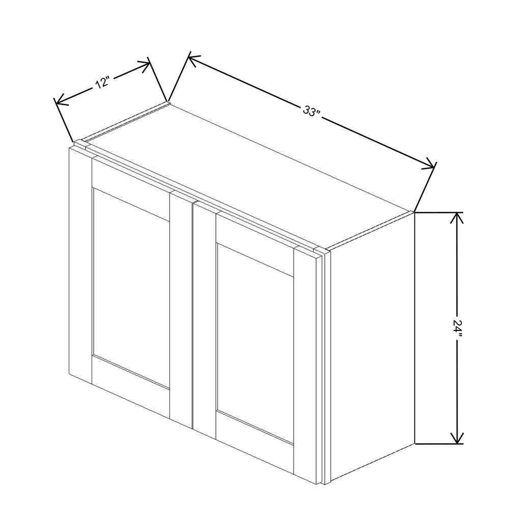 Fabuwood Allure Galaxy Dove 33" W X 24" H X 12" D Double Door Wall Cabinet
