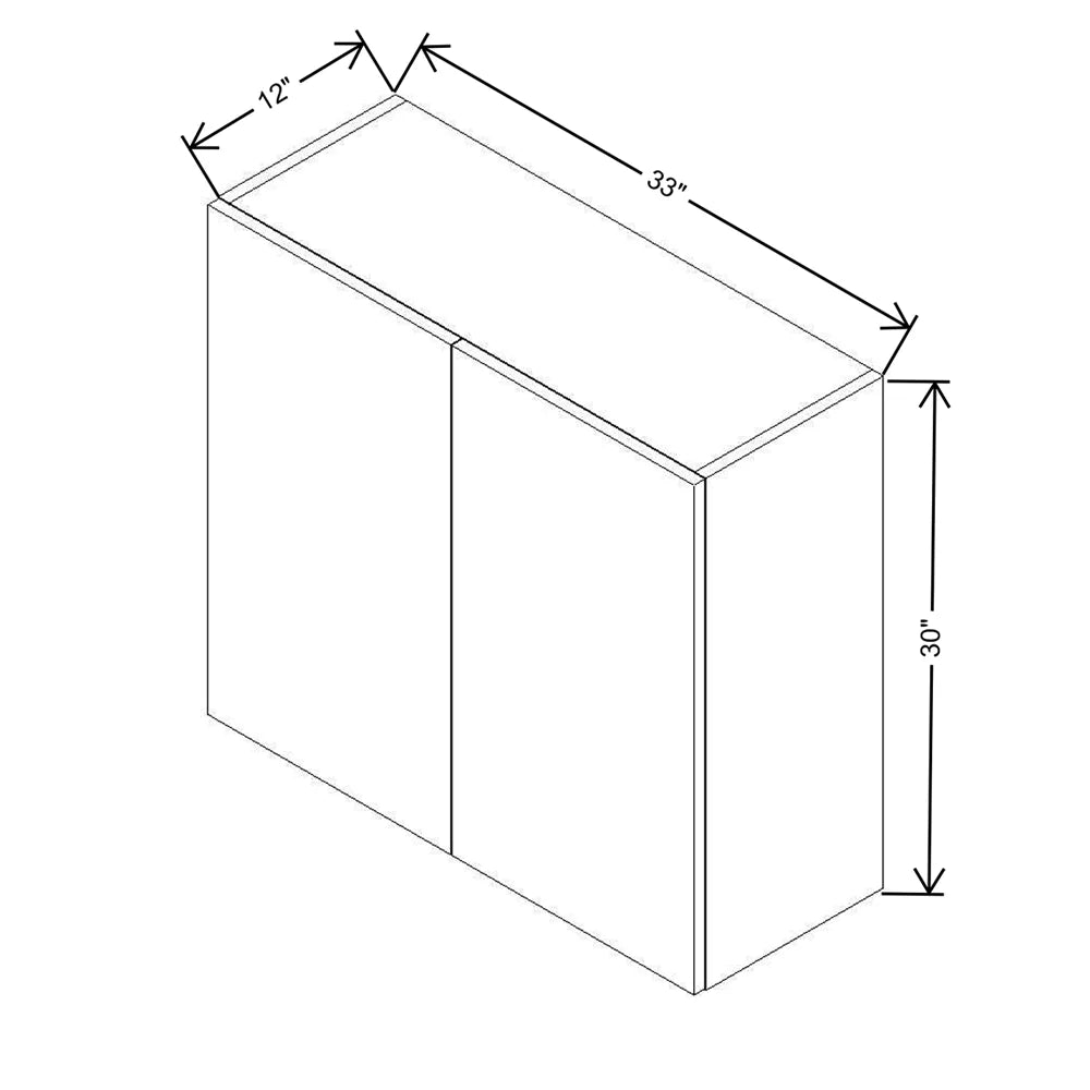 CNC Classic Milano Sunset 33" W X 30" H Double Door Wall Cabinet